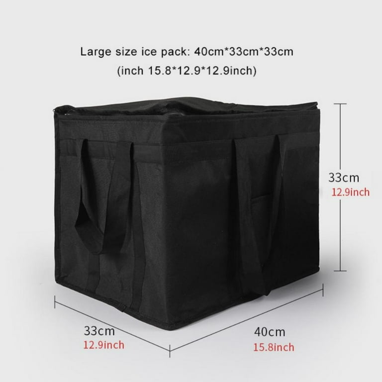 Insulated Grocery Bag Reusable Grocery Tote Soft Cooler Bag Hot Cold Takeout or Food Delivery Bag Lightweight Sturdy Zipper Foldable Stands Upright