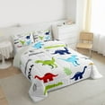 thumbnail image 3 of Manfei Multicolor Dinosaur Bedding Comforter Set,Cute Cartoon Dino Twin Comforter Sets,Ancient Wild Aniaml Bedding Set For Boy,Super Cozy Room Decor Reversible,2 Pieces, 3 of 8