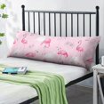 thumbnail image 2 of Long Body Pillow Cover - Soft & Breathable, Hidden Zipper, 20"x54", Tropical Flamingo & Floral Print - Perfect Gift for Beach Lovers, Side Sleepers, Summer Home Decor, 2 of 7