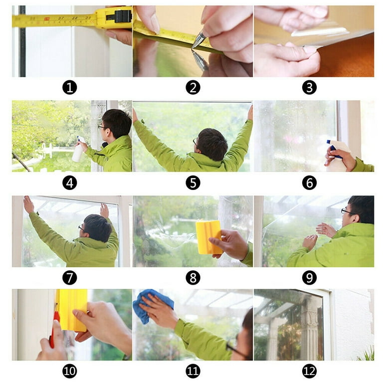 79x18 inch One Way Window Privacy Film Daytime Privacy Window Tint for Home,UV Blocking Reflective Heat Control Glass Films Non-Adhesive Mirror Window