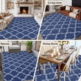 thumbnail image 5 of Large Area Rugs for Living Room Bedroom, Navy Blue Moroccan 5'x8' Rug Washable Carpet Runner Indoor Outdoor, Morocco Geometric Quatrefoil Plaid Non Slip Floor Mats Rug for Kitchen, Bathroom, 5 of 8