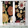 thumbnail image 3 of Bohemian floral kitchen curtains, vintage small cafe short window curtains for bedroom living room, 28x40 inches, 2 pieces, 3 of 4