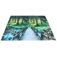 thumbnail image 1 of Polyester Tapestry Forest Landscape Pattern Wall Hanging Blanket Bedroom Dormitory Decors150x150cm, 1 of 9
