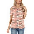 thumbnail image 3 of ANYJOIN Womens Summer T Shirts Strappy Short Sleeve Tunic Tops Strappy Cold Shoulder Blouse, 3 of 6