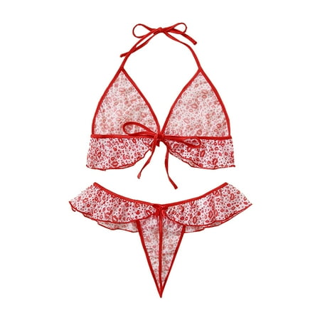 

Tarmeek Women s Sexy Plus Size Red Lingerie Love Heart Print Net Yarn Set Sexy Lingerie Underwear Suit Teddy Babydoll Bodysuit Sleepwear Sleep Dress Sexy Lingerie for Women Naughty for Sex/Play