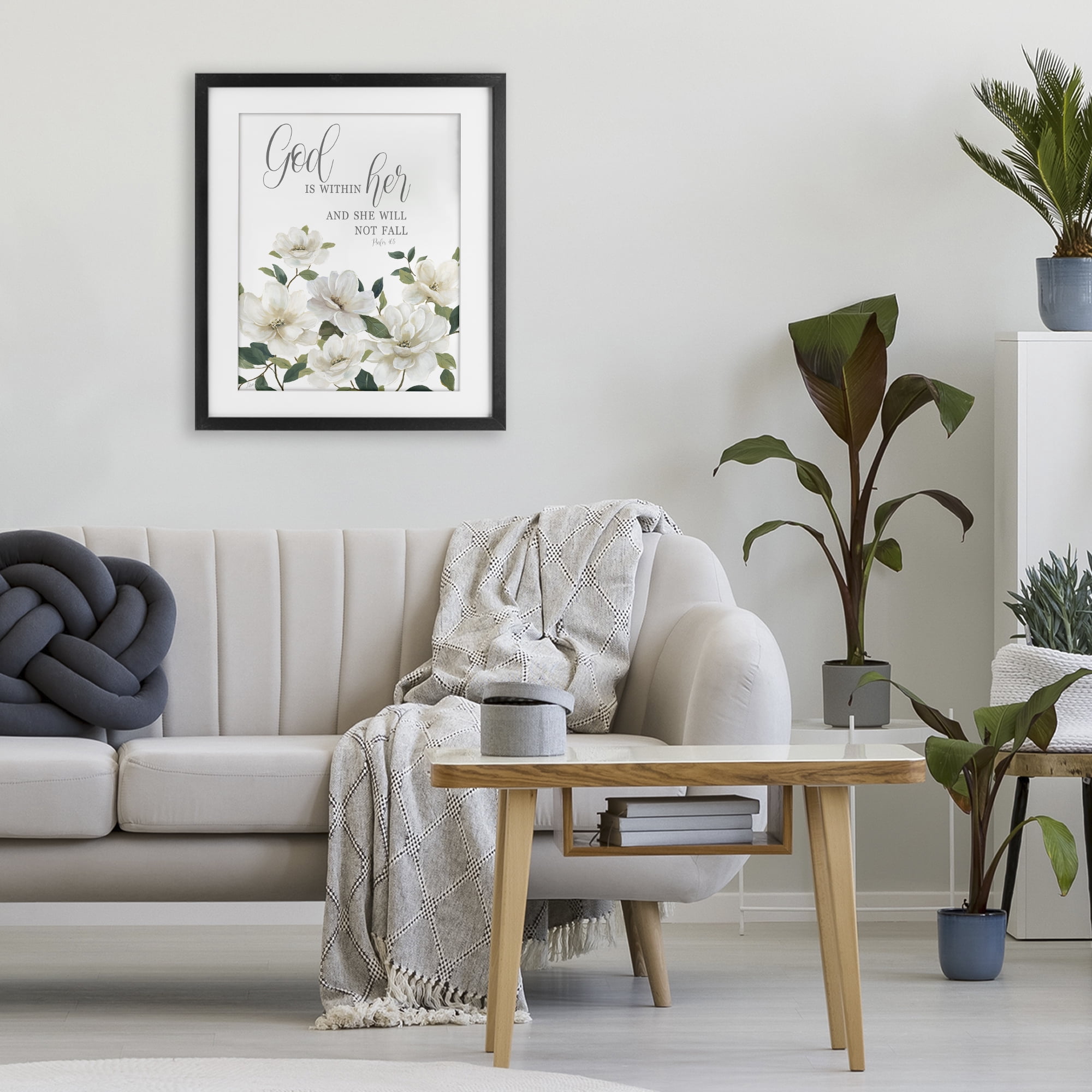 Stupell Industries God Is Within Her Black Framed Print Under Glass, design by Nan