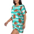 thumbnail image 2 of Fotbe Octopuses Print Pajama Set for Women 2 Piece Loungewear Short Sleeve Tops and Shorts Set Soft Sleepwear-4X-Large, 2 of 7