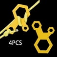 thumbnail image 3 of 4 Piezas Tensores de Líneas de Campaña Cuerda de Ajuste de Líneas de Sujeción 3 Agujeros Nudo Rápido Cordón amarillo Macarena Hebilla de apriete, 3 of 8