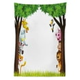 thumbnail image 3 of Ambesonne Cartoon Tablecloth Rectangular Table Cover, Trees Friendly Jungle, 60"x90", Multicolor, 3 of 4