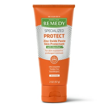 Medline Remedy Specialized Zinc Oxide Paste with Menthol (2 oz Tube), Unscented, Calamine, Diaper Rash, Wetness Protection