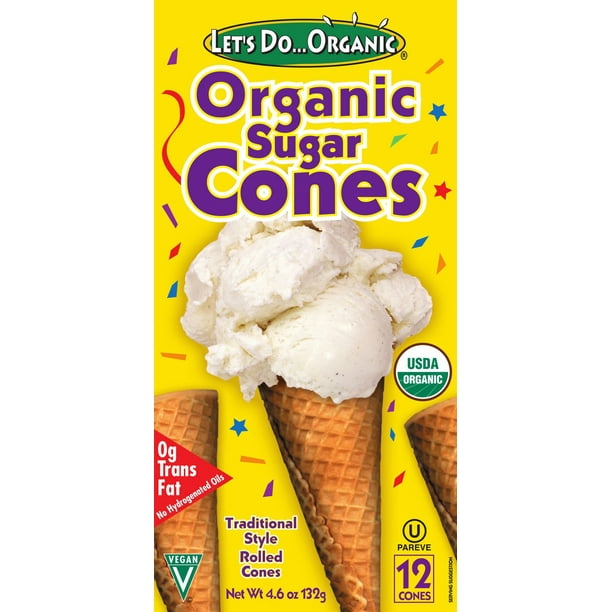 Cornets sucrés à la crème glacée de Let's Do Organic 132 g