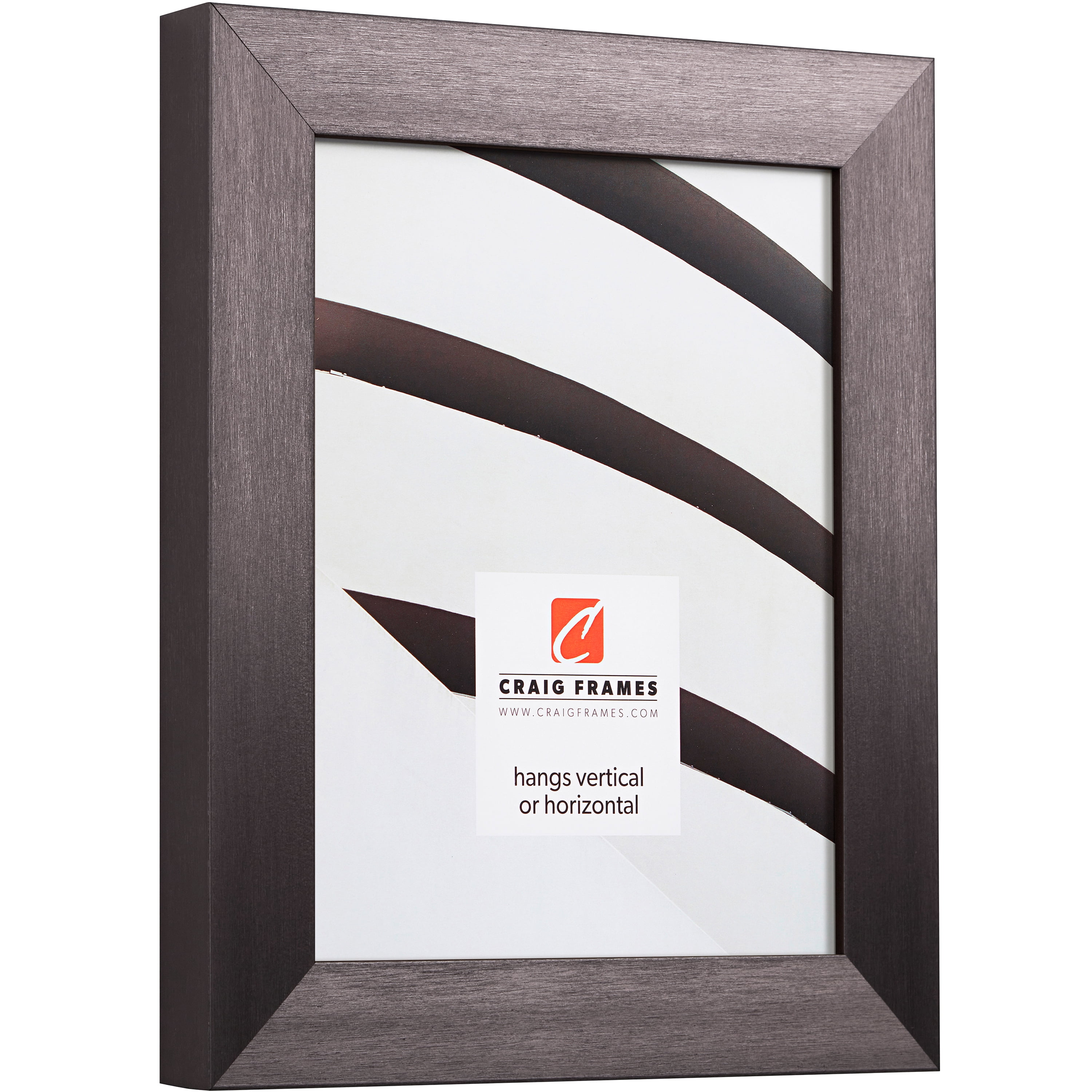 Craig Frames Modern Aesthetics 150, 18x24 inch Picture Frame Matted for a 12x18 Photo, Charcoal
