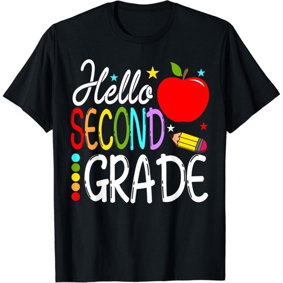 Hello Second Grade Team 2nd Grade Back to School Teacher Kid T-Shirt Black 3X-Large