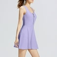 thumbnail image 6 of Tank Dresses for Women with Built in Shorts & Bra Casual Sleeveless V-Neck Tennis Dress Sport Going Out Exercise Mini Dresses with Zipper Purple XXL, 6 of 9