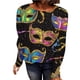 thumbnail image 5 of Xuyuer 2026 Womens Long Sleeve Tops Mardi Gras Costumes Fashion Round Neck Printed Blouse Raglan Sleeve Plus Size Top, 5 of 5