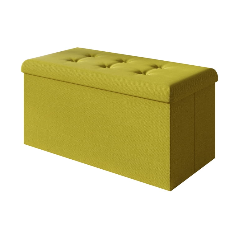 Home Design Florence Folding Storage Bench, Green Linen photo 3