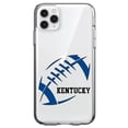 thumbnail image 1 of DistinctInk Clear Shockproof Hybrid Case for iPhone 12 / 12 PRO (6.1" Screen) - TPU Bumper, Acrylic Back, Tempered Glass Screen Protector - Kentucky Football - Blue, Black, 1 of 2