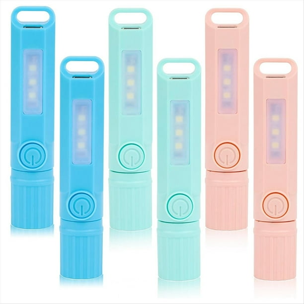 Paquete de 6 Mini Linternas LED Pequeñas Recargables USB C, Linterna Combinada para Acampar (Paquete de 6)