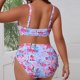 thumbnail image 4 of Trajes de baño Amzcrzy Tankini para mujer, trajes de baño, moda para mujer, talla grande, cordón, estampado floral, bikini fresco, traje de baño dividido, traje de baño rosa, 5XL, 4 of 7
