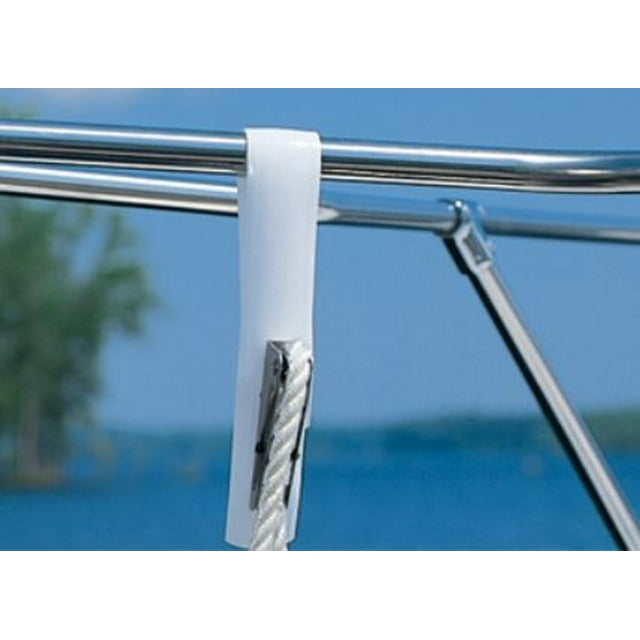 Taylor Made Boat Fender Adjuster 1016 Tidy-Ups; Use With 5/8 Inch Fender Lines; Strap Snap Over; For Standard Diameter Rail; Black; Vinyl; For Marine Applications