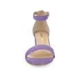 thumbnail image 6 of BLISSFUL STEP Women's Shoes Open Toe Mid Block Heel Ankle Strap Faux Suede Sandals Purple 5, 6 of 7