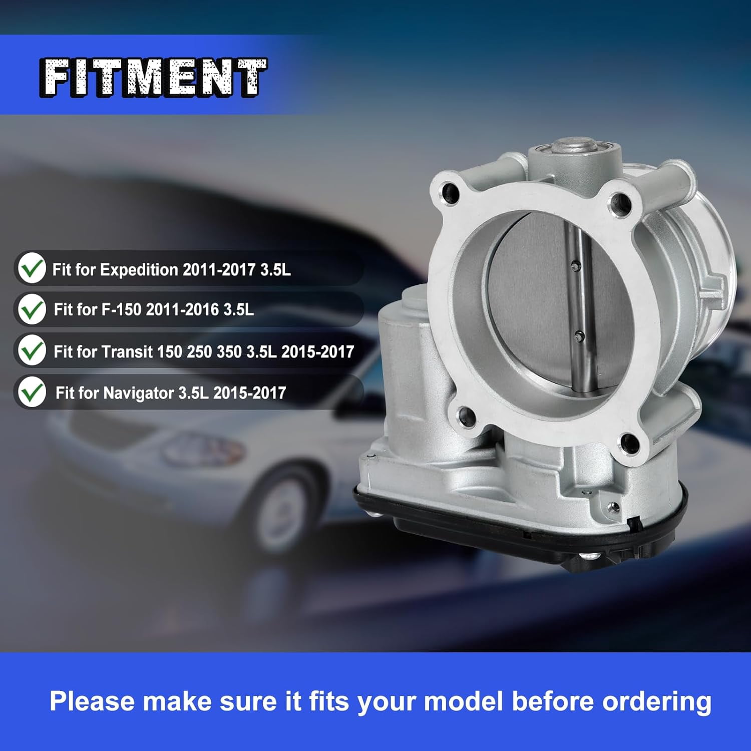 PANGOLIN Throttle Body ‎977-593 Fits for 2011-2020 Transit-150 250 350 Expedition F-150, Lincoln Navigator Electronic Throttle Body Assembly Replacement Part OE BL3Z9E926A, BL3Z9E926B