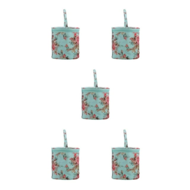 Redempat Portable Travel Yarn Storage Bag Tote Fantastic Gift for DIY Crochet Lovers Flower 14 x 15cm 5Set