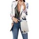 thumbnail image 1 of Sacos y Chaquetas de traje Abrigo de traje de manga larga con cuello estampado de flores y ajuste versátil estilo informal de otoño e invierno para mujer,blazer moda（Beige， L), 1 of 5