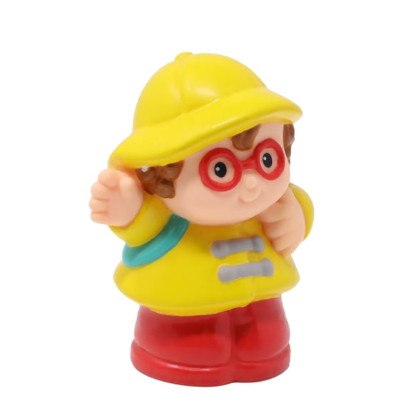 Replacement Part for Collectible Fisher-Price Little People School Bus or Rainy Day Playset 72375 - Replacement Little Girl Maggie Figure wearing Yellow Raincoat and Red Boots