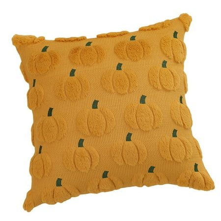 Harvest Themed Pillow Cover Quilted Tomato Accent