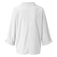 thumbnail image 3 of KBODIU Womens Plus Size Summer Tops, Casual Kaftan Loose Shirts, Oversized Solid Cotton Linen T Shirts, Round Neck Long Sleeve Baggy Pullover Tops Cardigan Blouses, 3 of 6