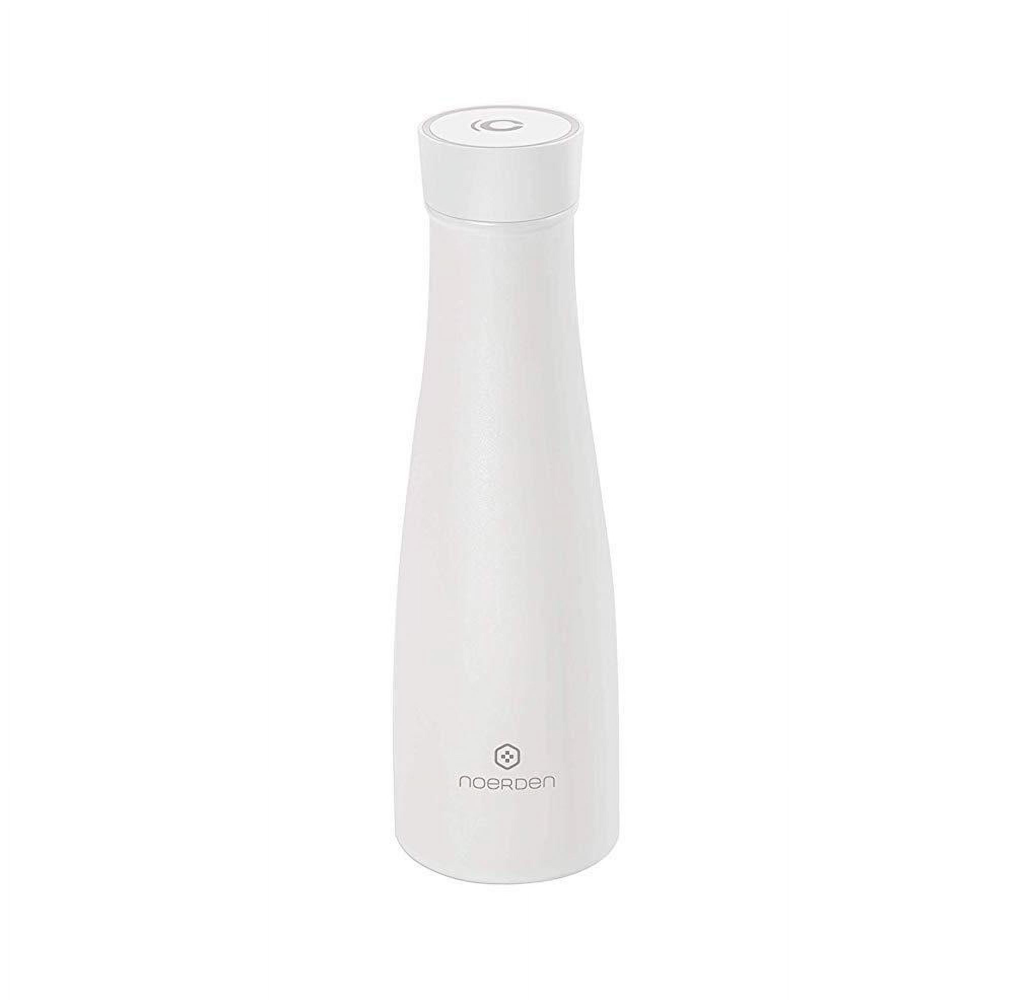 Noerden LIZ Smart Water Bottle 16 oz UV Self-Cleaning Sterilization Vacuum Insulated Stainless Steel, White