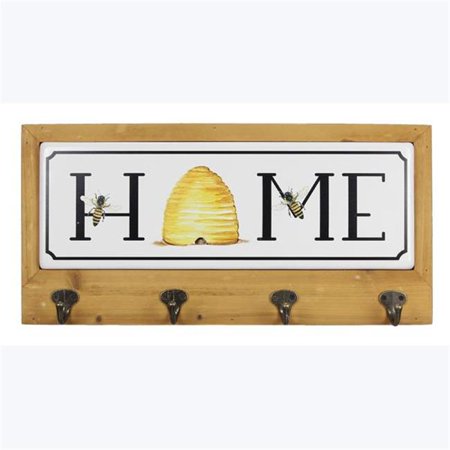 

Youngs 73947 Wood & Metal Home with Bee Design Wall Hook