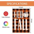thumbnail image 6 of Hello Fall Pumpkin Garden Flag Buffalo Plaid Double Sided, Autumn Yard Outdoor Decoration 12.5x18, 6 of 6