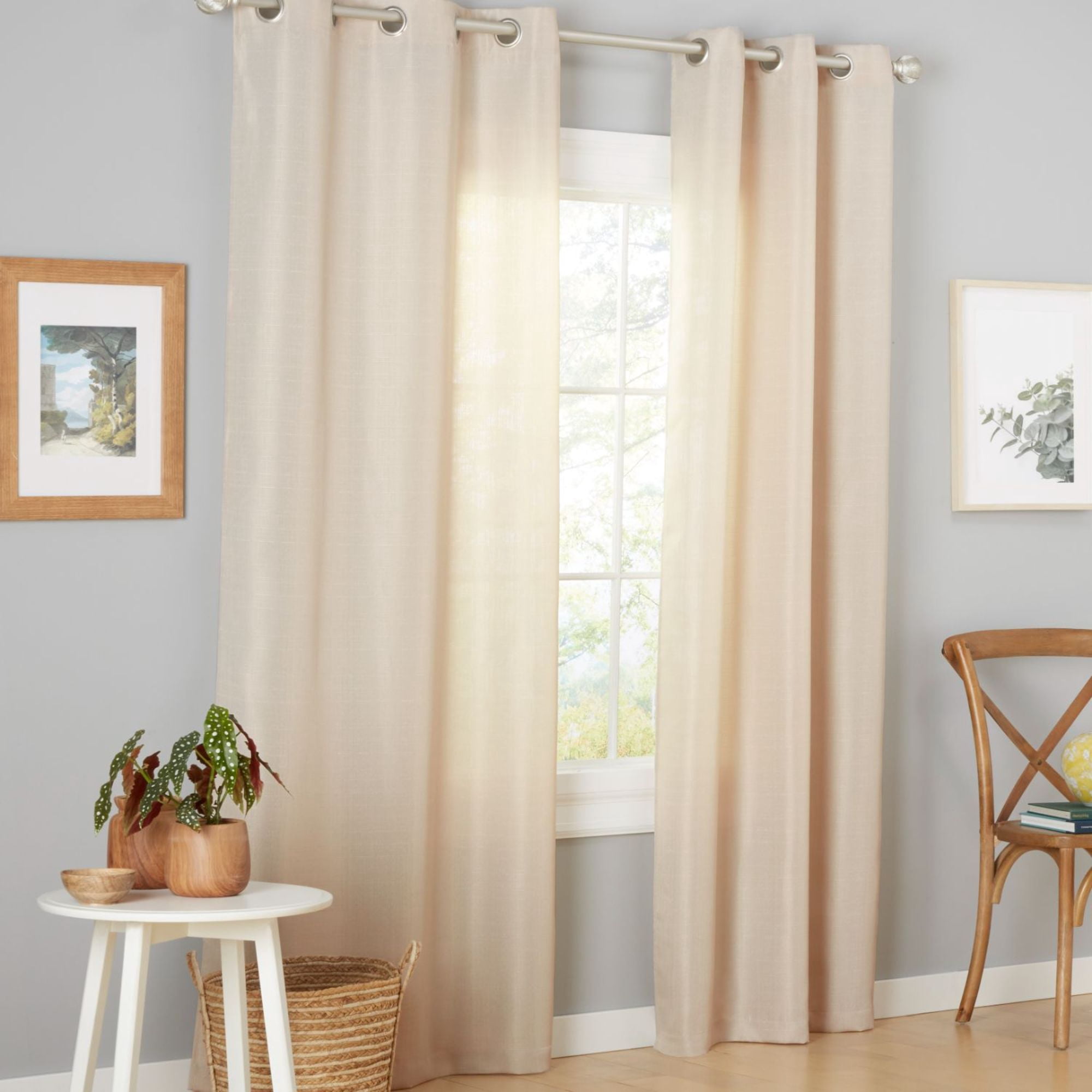 Estate View™ Ladner Light Filtering Grommet Top Curtain Panel Pair, 38"x96", Natural