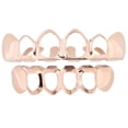 thumbnail image 3 of Hip Hop Teeth Grills Caps Cara abierta Vampire 6 Fang Protectores bucales Oro rosa Hugo Parrillas Dientes Colmillos, 3 of 6
