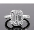 thumbnail image 2 of solitaire jewels 4CT Emerald Moissanite Halo Engagement Ring For Women, 10K White Gold, 2 of 8