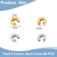 thumbnail image 3 of 160Pcs 2 Colors 304 Stainless Steel Crimp Beads Knot Covers Half Round Open Beads End Tip 3~4mm Metal Small Bead CoversDIY, 3 of 6