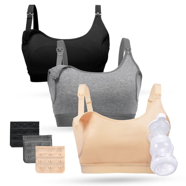 Sujetador Momcozy Pumping Bra, manos libres, 3 unidades, algodón