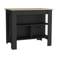 thumbnail image 3 of Xukmct Kitchen Island with 3 Shelves, 35.4" H Kicthen Table for Living Room, Dining Room, Kitchen, Black + Light Brown, 3 of 7