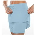 thumbnail image 4 of GIPQJK Womens Active Skort Athletic Stretchy Waist Skorts Skirts with Inner Shorts Folwy Soild Color Mini Skirts for Running Golf Workout,Light Blue S, 4 of 5