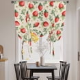 thumbnail image 3 of Red Strawberry Balloon Curtains 63 Inch Length for Living Room/Bedroom, Summer Fruits Farmhouse Leaves Floral Retro Rod Pocket Privacy Door Curtains Decorative Tie Up Shade for Window 52"x63", 3 of 8