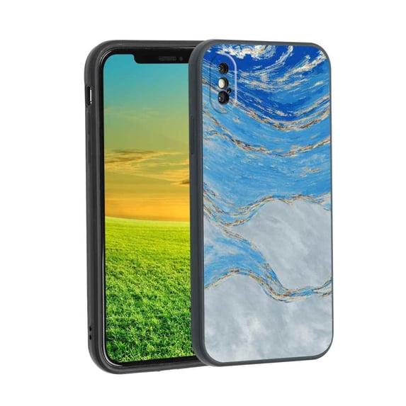 Blue-Marble-55 Phone Case, Degined for iPhone XS Max Case Men Women, Flexible Silicone Shockproof Case for iPhone XS Max