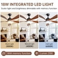 thumbnail image 3 of Sofucor 52" Smart Ceiling Fan, Compatible with Alexa/Google/App, 3-Color Light 6-Speed Timing Reversible DC Motor, 3 of 9