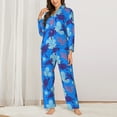 thumbnail image 3 of Kll Ornamental Turtles Print Women'S Long Sleeve Pajamas With Pants Sleepwear Loungewear 2 Set-X-Large, 3 of 9