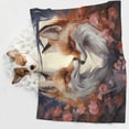 thumbnail image 6 of Pofeuu Romantic Flower Fox Print Puppy Blanket,Dog Blankets,Pet Blanket Cozy Cat Blankets for Indoor Cats, Fuzzy Pet Blanket for Kitten Doggy Dog Blankets-Medium, 6 of 8