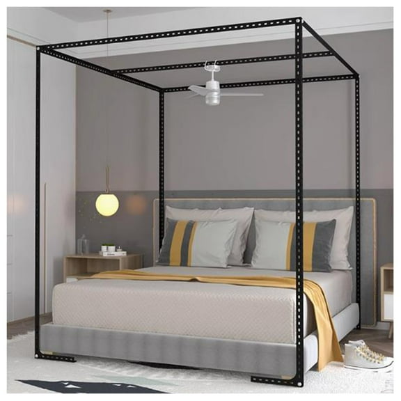Metal Canopy Bed Frame, Mosquito Net Bed Frame Curtain Brackets, Easy to Install for Bedroom Decoration