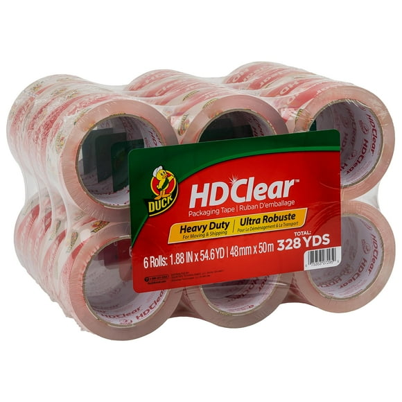 Duck Ruban d'Emballage en Carton Robuste 1,88 Po x 55 Verges, Transparent, 24 par Pack (393730)