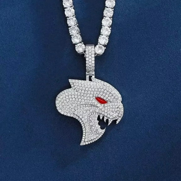 2Ct Round Cut Lab Created Diamond Men's Hellcat Charm Pendant 14K White Gold Plated