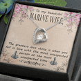 thumbnail image 2 of To My Wife The Greatest Love Story Marine Wife Forever Necklace w Message Card, 2 of 20